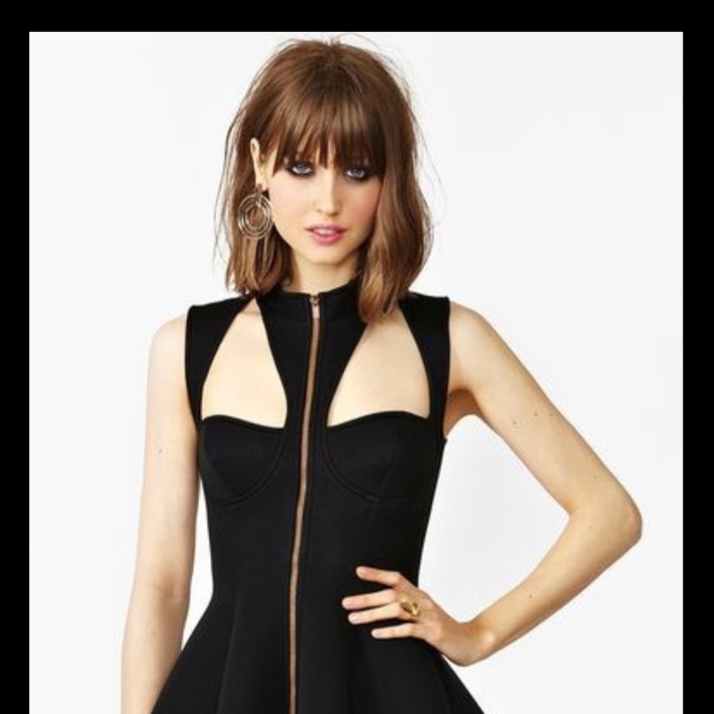 Nastgal Collection Black Zip Dress
